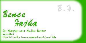 bence hajka business card
